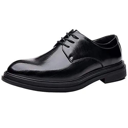 Produktbild: DADAWEN Herren Anzugschuhe Hochzeitsschuhe Business Schnürhalbschuhe Klassiker Oxfords,Schwarz,43 EU
