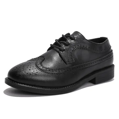 Produktbild: DADAWEN Jungen Schnürsenkel Anzugschuhe Schule Hochzeit Uniformschuhe,Schwarz,27 EU