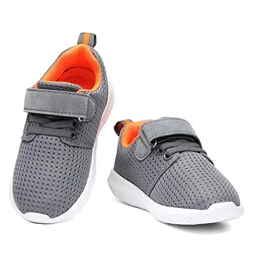 Produktbild: DADAWEN Kinder Sportschuhe Atmungsaktive Laufschuhe Leicht Schule Turnschuhe,Grau,34 EU