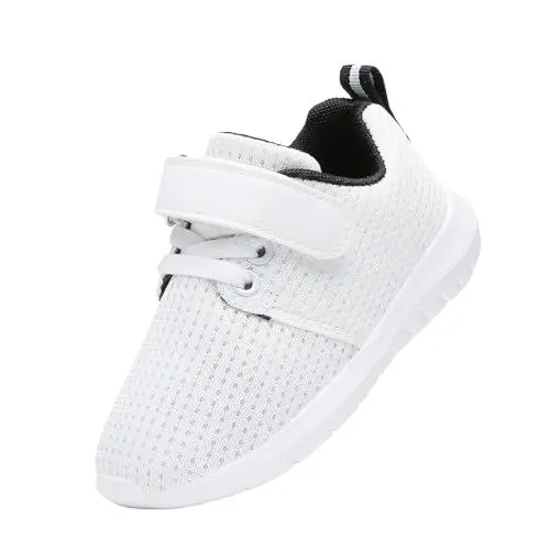 Produktbild: DADAWEN Kinder Sportschuhe Atmungsaktive Laufschuhe Leicht Schule Turnschuhe,Weiß,25 EU