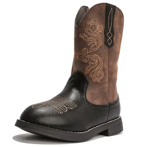 Produktbild: DADAWEN Mädchen Cowboystiefel Halbschaft Schlupfstiefel,Schwarz,30 EU