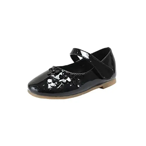 Produktbild: DADAWEN Mädchen Mary Jane Halbschuhe Prinzessin Ballerinas,Schwarz,21 EU