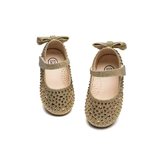 Produktbild: DADAWEN Mädchen Mary Jane Schuhe Glitzer Prinzessin Schuhe Festliche Ballerinas,Gold,29 EU