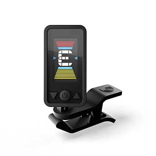Produktbild: D'Addario Accessories aufladbares Stimmgerät für Gitarre - Eclipse Headstock Tuner - Clip-On-Stimmgerät für Gitarre - Ideal für Akustik- und E-Gitarre - Schnelles und präzises Stimmen