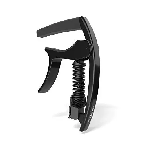 Produktbild: D'Addario Gitarrenkapodaster - NS Tri Action - Kapodaster für Gitarre - Capo Gitarre - Gitarren Kapodaster - Schwarz