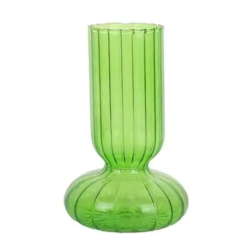 Produktbild: DADEA Farbige Glasvase Blumenvasen für Bouquet Hydro Po Nische Vasen für Zimmer Pflanzen, Farbiges Gestreiftes Glas Blumen Ornament Wohnzimmer Blume für Zuhause, Büro Hochzeit(#2)