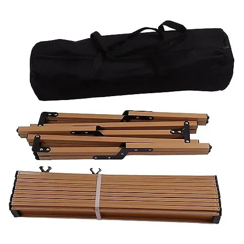 Produktbild: DADEA Klappbarer Campingtisch, Holzfarbener, Klappbarer Campingtisch, Tragbarer Campingtisch mit Aufbewahrungstasche, Robuster und Langlebiger Campingtisch, Multifunktionaler Campingtisch mit 3-beinig