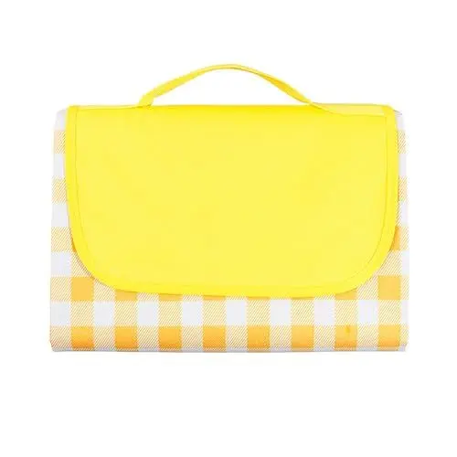 Produktbild: DADEA Outdoor-Picknickdecke, Oxford-Stoff, Faltbare Stranddecke, Faltbare wasserdichte Picknickdecken, Leichte Outdoor-Decke, Breite Anwendungs-Strandmatte für Camping, Wandern,(1mx1.5m-Gelb kariert)
