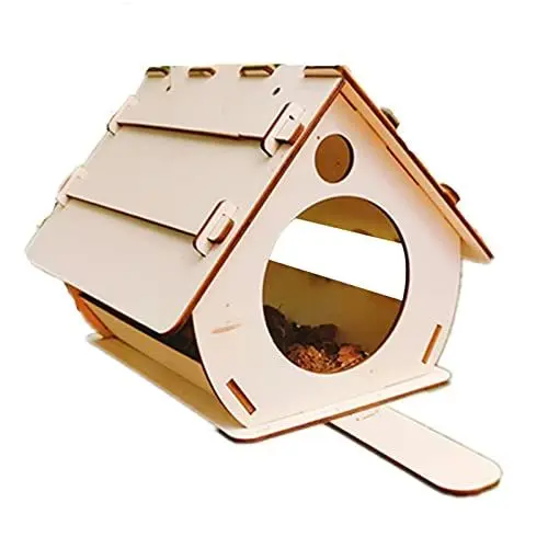 Produktbild: DADEA Robustes Vogelhäuschen aus Holz, DIY-Dekoration, Vogelhäuschen aus Holz, Hängendes Vogelhäuschen, Vogelhäuschen aus Holz, Stilvolles Vogelhäuschen, Multifunktionale(DREI Sperrholz)