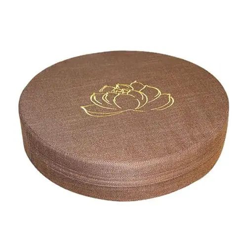 Produktbild: DADEA Rundes Meditationskissen aus Hartschaum-Baumwollleinen, Abnehmbares Waschbares Bodenkissen, Bequeme Bodenkissen, Couchkissen, Meditationskissen für Balkon-Wohnzimmer(Braun)