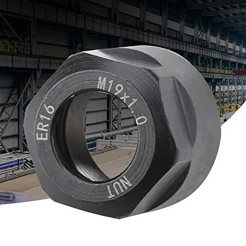 Produktbild: Dado di Serraggio ER16 Arve Pro Spannzangenmutter ER16 CNC-Fräsfutterhalter-Klemmmutter, ER16 A&M-Typ, M19*1,0, Hergestellt aus 42crMo-Stahl, Schwarz, mit A-Typ- und