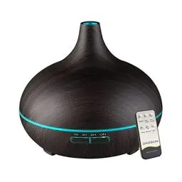 Produktbild: Dadson 500ml Aroma Diffuser für Duftöle, Luftbefeuchter, Raumbefeuchter, Lufterfrischer Wohnung, Raumduft Elektrisch, Aromatherapie, Diffusor mit 7-farbigem LED-Licht (Dunkelbraun)