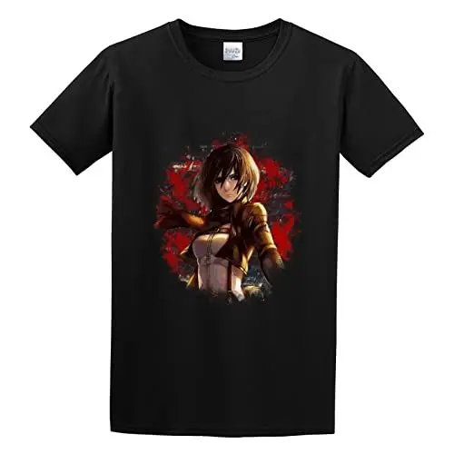 Produktbild: DAFANGCHOU Mikasa Ackerman Mens 100% Cotton Tshirt Black XXXL