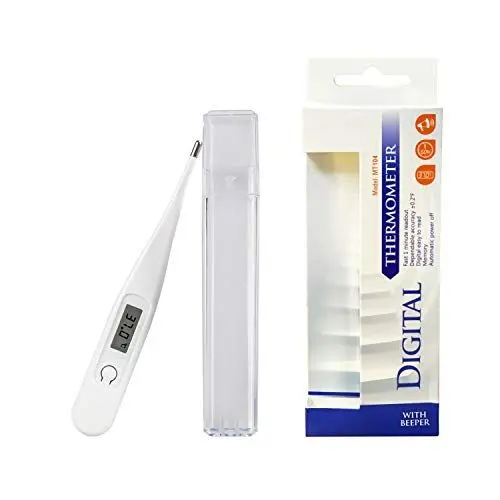 Produktbild: Daffodil MT104 - Digitales Körperthermometer Fieberthermometer Achsel – Temperaturmessgerät mit LCD für orale und rektale Messungen – gut ablesbares Display und frei von quecksilber - CE Zertifiziert