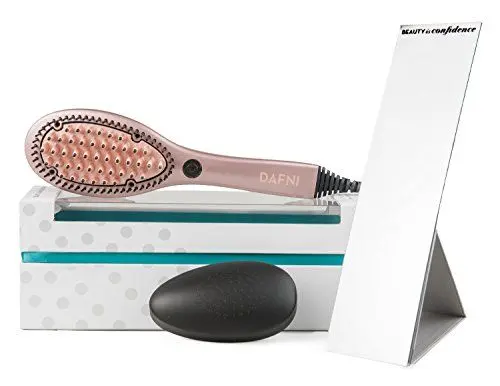 Produktbild: DAFNI Rose Gold Classic- Für unterwegs Haarglättungsbürste - Stylt Haar bis zu 10 mal schneller als eine Bügeleisen