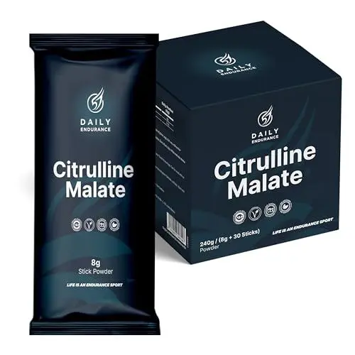 Produktbild: Daily Endurance - Citrullin Malat 2:1 Pulver L-Citrullin Hochdosiert - 30 Sticks 240g - Aminosäure Citrullin Malat Pulver - Höchste Reinheit - Ohne Zusatzstoffe