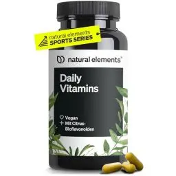 Produktbild: Daily Vitamins – 120 Multivitamin Kapseln – alle wertvollen Vitamine A-K – perfekt für Sportler – vegan, hochdosiert, ohne unnötige Zusätze – in Deutschland produziert & laborgeprüft