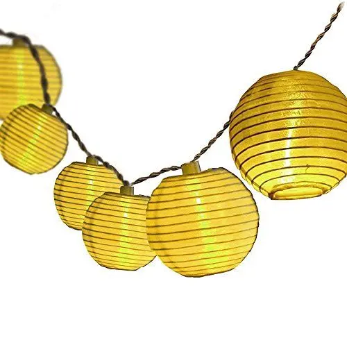 Produktbild: Dailyart 8M 40er LED Upgrade Solar Lichterkette Aussen IP65 Wasserdicht Lampion/Laternen 8 Modi 800mAh Solar Lichterkette Auße Beleuchtung für Garten, Terrasse, Hof, Haus Weihnachten Deko (Warmweiß)