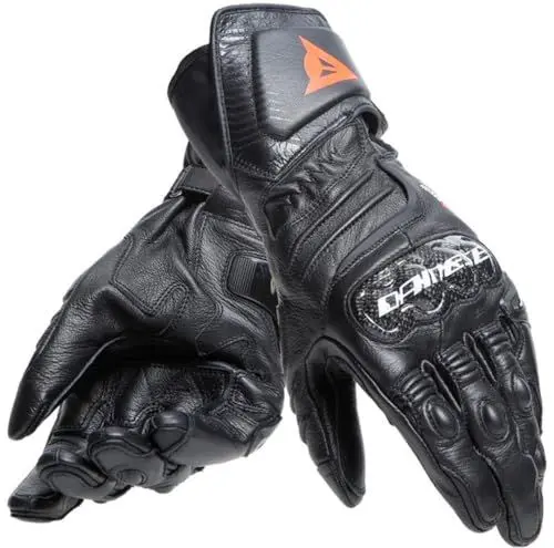 Produktbild: Dainese - Carbon 4 Long Gloves, Lange Sport-Motorradhandschuhe aus Leder, Knöchelschoner aus Carbon, Mann, Schwarz/Schwarz/Schwarz, XL