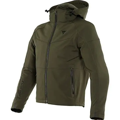 Produktbild: Dainese - Ignite Tex Jacket, Motorradjacke Herren, Wasserdichtes und Atmungsaktives Fleece, Motorrad Regenjacke, Schulter und Ellbogenprotektoren, Reflektierende Details, Dunkelgrün