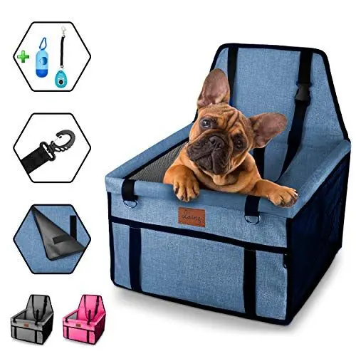 Produktbild: dainz® TIERLIEBER Hunde Autositz nur für kleine Hunde bis MAXIMAL 6kg | Autositz Hund für Beifahrersitz oder Rückbank | Extra Stabiler Hundekorb, Weil wir Tiere lieben