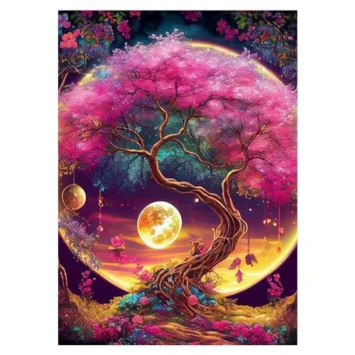 Produktbild: Daisen Art Malen Nach Zahlen Erwachsene,Paint by Numbers Kits for Adults,Tree of Life Malen Nach Zahlen Leinwand,DIY Oil Painting Kit for Beginners and Adults with 3 Brushes Without Frame 40x50 cm