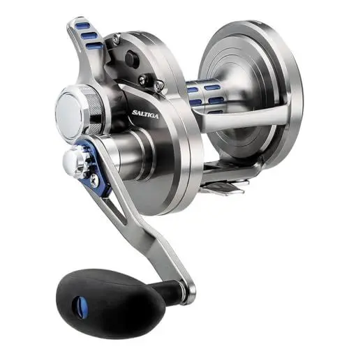Produktbild: Daiwa Saltiga Hebelzug 2-Gang-Rolle, Silber 50