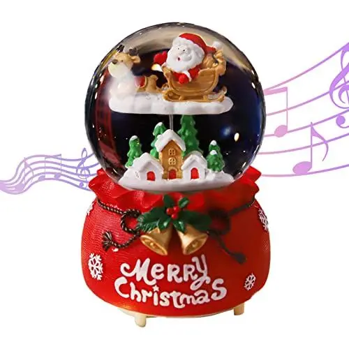 Produktbild: Daixilan Weihnachten Schneekugel Laterne Musical, Schneekugeln Weihnachten mit Musik, Glitzer Schneeflocken Eiszapfen Beleuchtete Weihnachtsmann Dekorative Laterne, Xmas Decor Geschenk für Erwachsene