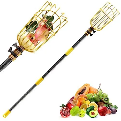 Produktbild: DAKEPOLE Obstpflücker, 160cm Lange Hochleistungs-Obstpflücker-Werkzeug mit Obstkorb, Verstellbare Spleiß-Verlängerung Obstpflücker-Stange Obstpflücker-Greifer