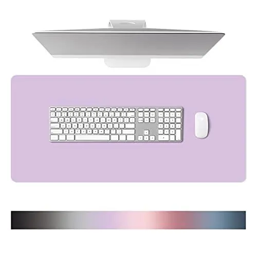 Produktbild: Dalifer Schreibtischunterlage Leder - Multifunktion Mauspad aus Wasserdichtes PU-Leder - 80 × 40 cm Große Größe, Mouse Pad Für den Heim- oder Bürogebrauch (Lila)
