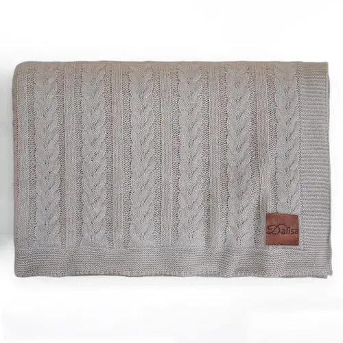 Produktbild: Dalisa Strickdecke:Textur und Design in Eleganter Farbe Mathilda, 130x170 cm Beige, 100% Akryl, Oeko-Tex Zertifiziert–Einladend und Luftig, Überwurf auf Ihrem Bett, Sofa, Couch Mathilda