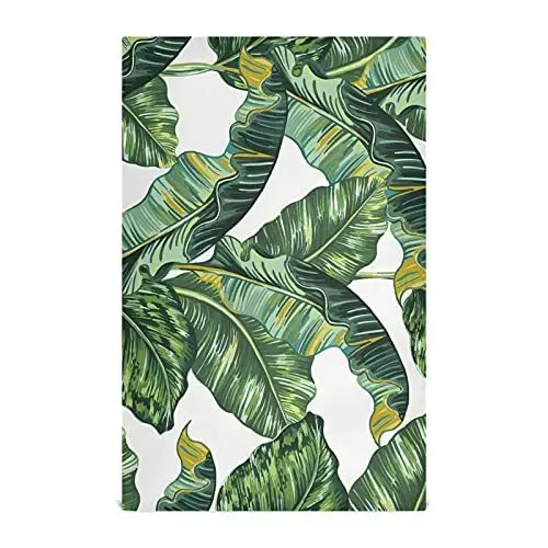 Produktbild: Dallonan Küchentücher Set mit 4 tropischen Palmenblättern, Dschungelblatt, Polyester, weich, saugfähig, dekorative Handtücher für Küchenhandtücher, Geschirrtücher, 71,1 x 45,7 cm