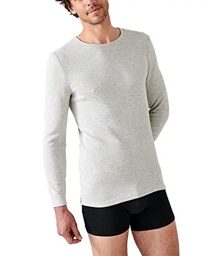 Produktbild: Damart Herren Tee Shirt Manches Longues Thermounterwäsche-Oberteile, Grau (Gris Chiné 54119-11011-), Large