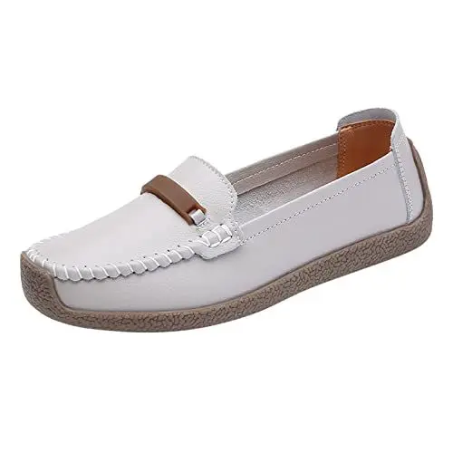 Produktbild: Damen BarfußSchuhe Stiefeletten Damen Mit Absatz Slip On Women Comfort Walking Flat Loafers Freizeitschuhe Driving Loafers Wanderschuhe für Frauen Trainingsschuhe Damen OrthopäDische (Grey, 39)