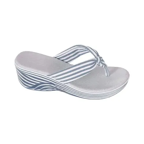 Produktbild: Damen Blau Damen Flip Flops Elegant Damen Flipflop Damen Strandsandalen mit schrägem Absatz und Zehentrenner, hohl, lässig, Clip-Toe-Pantoffeln, Damen 39 MäDchen Sandalen 36 Pinke Schuhe (Blue, 42)