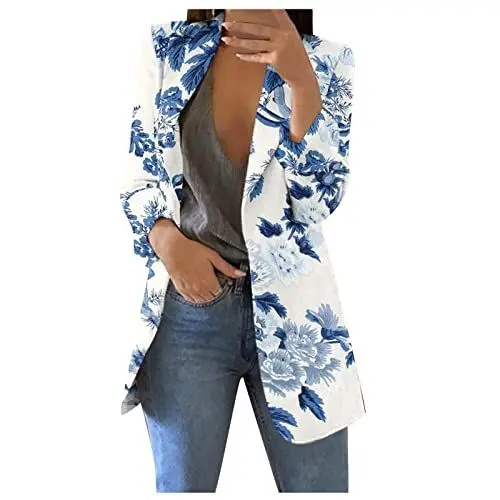 Produktbild: Damen Blazer Business Formell Strickjacke Langarm Jacke Lässiger Übergangsmantel Damen Büro Blazer Slimfit Festlich Sportlich Streetwear Buisnesskleidung Frauen Festlich Elegant Anzug