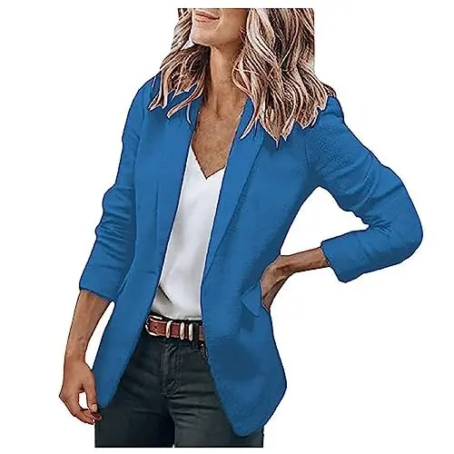 Produktbild: Damen Blazer Business Slim Fit Blazer Damen Elegant Blazer Langarm Casual Blazer Arbeit Büro Blazerjacke Open Front Jacke Damen Anzug Dressy Blazer Outfits Mode Sportlich Strickjacke Frauen