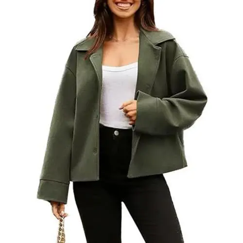 Produktbild: Damen Blazer Lässig Elegante Lange Ärmel Revers Übergangsjacke Offen Vorne Solide Jacken Arbeit Büro Jacke Frauen Oversized Blazer Sportlich Mantel Winter Frühling Herbstjacke Große Größen