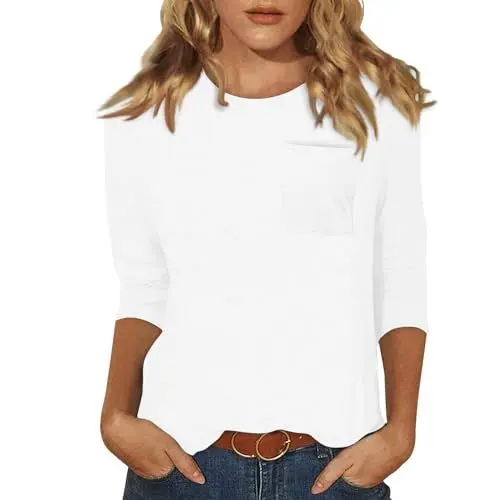 Produktbild: Damen Bluse Bunt Langarmshirt Damen Bunt 3/4 Arm Shirt Damen Damen Langarm Bluse Mit Blumenmuster Tshirt T Shirt Damen 3/4 Arm Hippie Oberteil Damen Fasching Damen Kurzarm T-Shirt