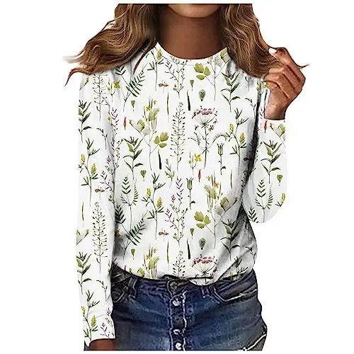 Produktbild: Damen Bluse Lange Ärmel Tshirt V Ausschnitt Damen Crop Tops Damen Batik Shirt Damen Tops Für Damen Damen Herbstmode 2024 Tops Pullover & Strickjacken Für Damen Top Damen(#B Green,5XL)