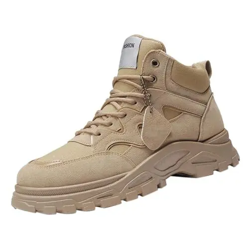 Produktbild: Generisch Herren High Top Trendy Alle Körpergrößen Verbessernde Freizeitmode rutschfeste Bequeme Warme Schneestiefel Herren Outdoor (Khaki, 42)