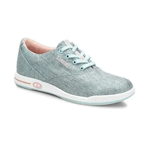 Produktbild: Damen Bowling-Schuhe – Dexter – Comfort Canvas Kerrie – Frauen-Schuh mit Gleitsohle beidseitig – Für Rechts- und Linkshänder – Schuhgröße 40 (Mintgrün/Pfirsich)
