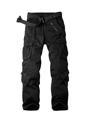 Produktbild: Damen Cargohouse Cargo Baggy Y2K Hose Casual Arbeitshose Outdoor Armee Camo Combat mit Taschen Schwarz US 6 - DE 36