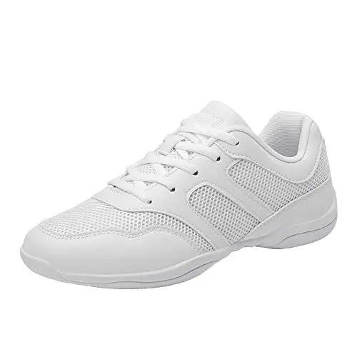 Produktbild: Damen Cheerleader Schuhe Weiß Cheer Shoes Mode Mesh Lace Up Tanzschuhe Sneaker Damen Leichte Fitness Gymnastik Yoga Schuhe Weiß38