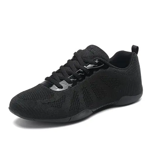 Produktbild: Damen Cheerleading Mädchen Cheerleadingschuhe Tanzschuhe Schuhe Schnürschuhe Weiß Training Schuhe Outdoor Sportschuhe Walkingschuhe Fitness Gymnastik Yoga Tanzschuhe Schwarz 38EU