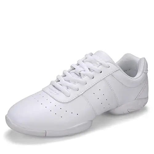 Produktbild: Damen Cheerleading Schuhe Mädchen Cheer Schuhe Freizeit Fitness Gymnastik Training Jazz Yoga Tanzschuhe Sneaker Weiß35