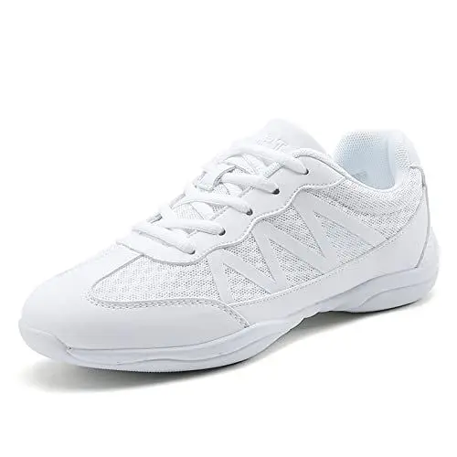 Produktbild: Damen Cheerleadingschuhe Mädchen Dance Tanz Turnschuhe Atmungsaktive Yoga Aerobics Fitness Gymnastik Training Schuhe Weiß 44