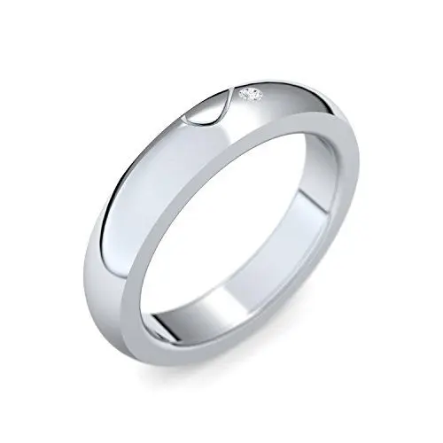 Produktbild: Damen Ehering Trauring Silber 925 mit Zirkonia Devotion Damenring Amoonic Schmuck Gr. 60 (19.1) Partnerring einzeln Verlobungsring ER41SS