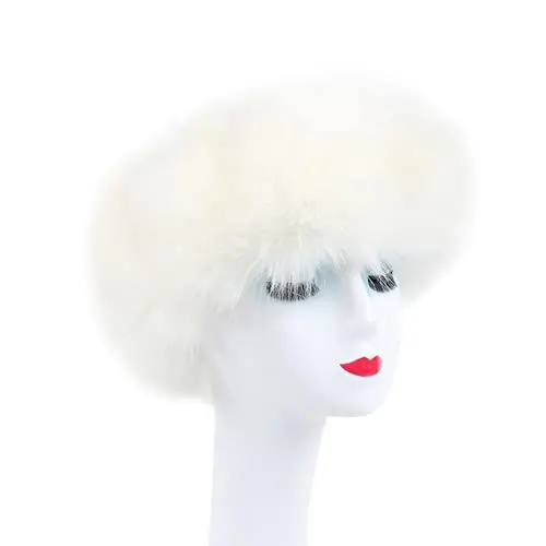 Produktbild: Damen Fellmütze,MoreChioce Faux Fuchs Pelz Warm Hut Winddichte Wintermütze Warm Weich Beanie Mütze Winter Hut Pelzmütze Damenmütze für Winterskifahren Campin,Weiß