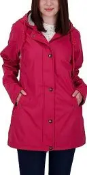 Produktbild: Damen Friesennerz Regenmantel Regenjacke mit Kapuze Gefüttert Wasserdicht Wetterfest Windbreaker Übergangsjacke #ankerglutheaven